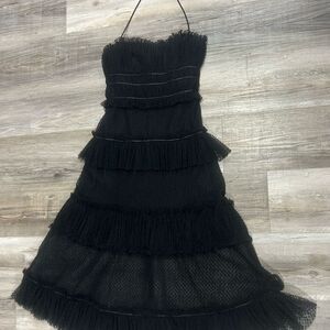 Elegant Black Tiered Dress